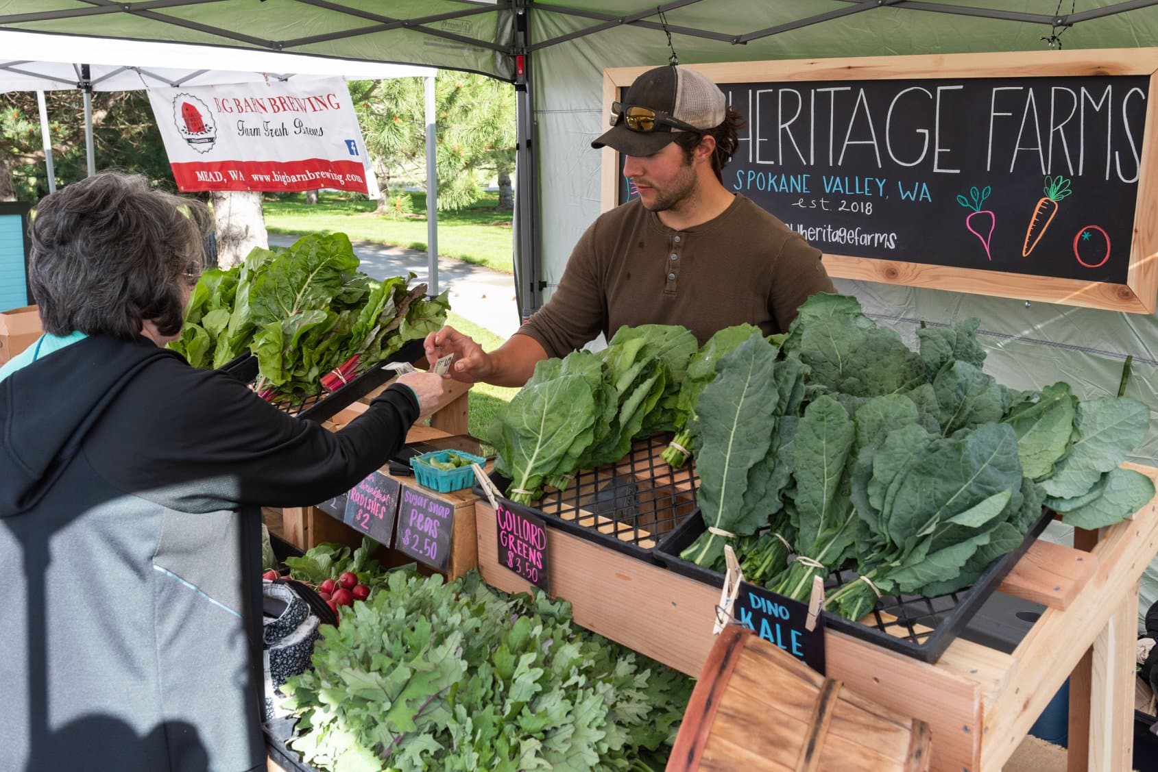 Fresh produce at the Spokane Valley Farmers Market